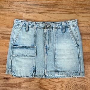 Zara Light Blue Denim Mini Skirt with Side Cargo Pocket